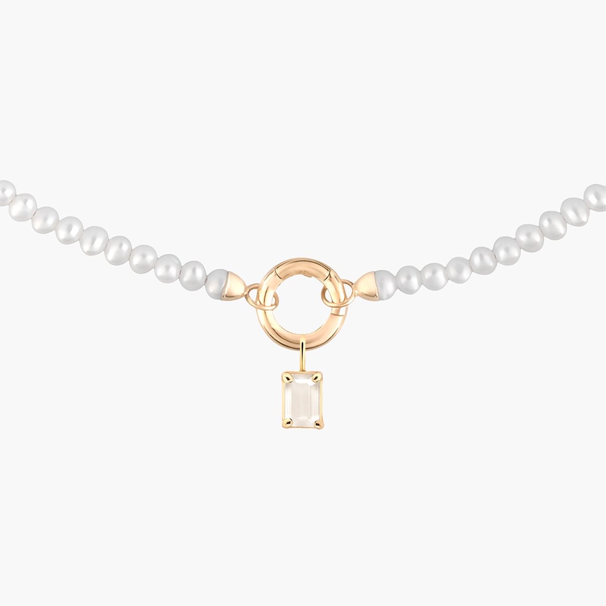 Wisiorek złoty z kamieniem księżycowym