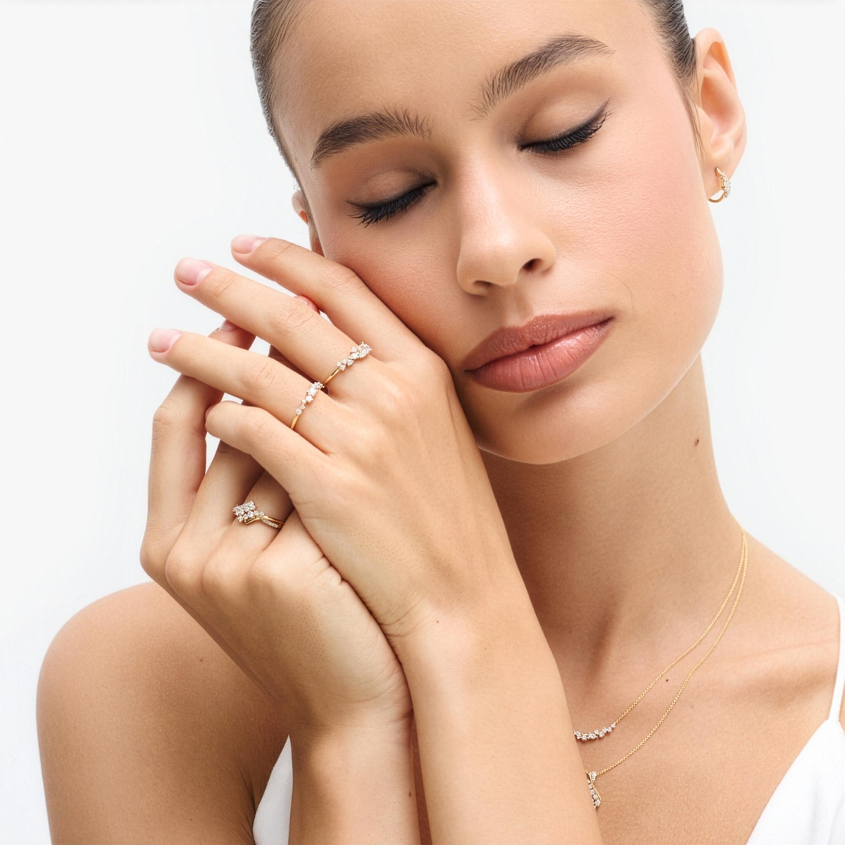 Pierścionek złoty z diamentami Galaktyka