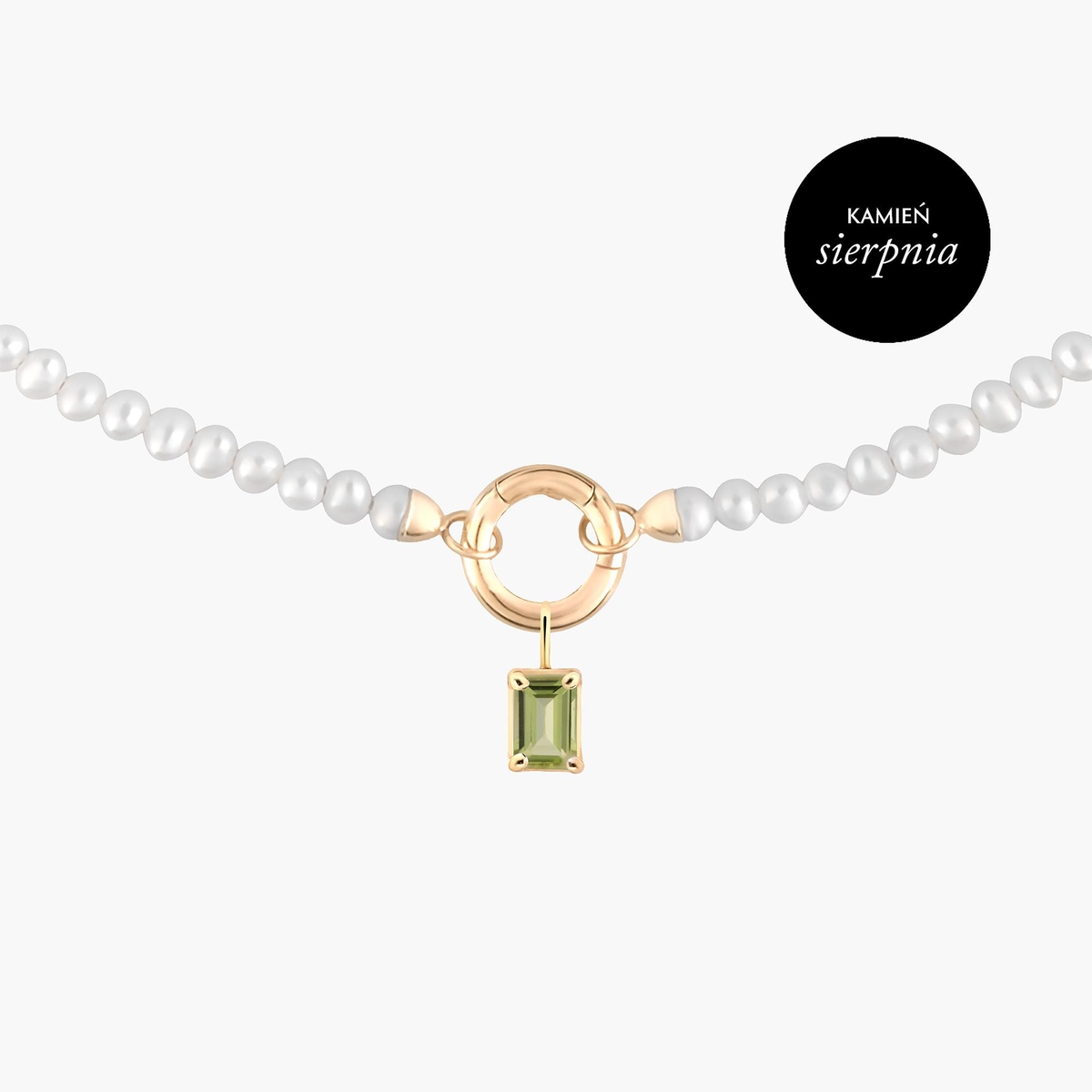 Wisiorek złoty z oliwinem