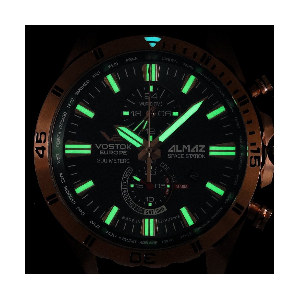 ZEGAREK VOSTOK EUROPE ALMAZ SPACE STATION MULTIFUNCTION