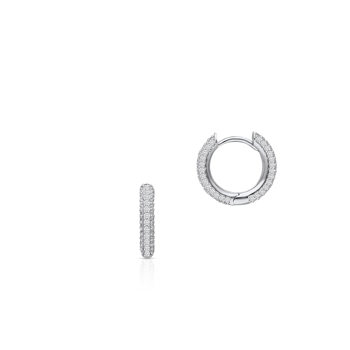 Kolczyki srebrne koła z cyrkoniami