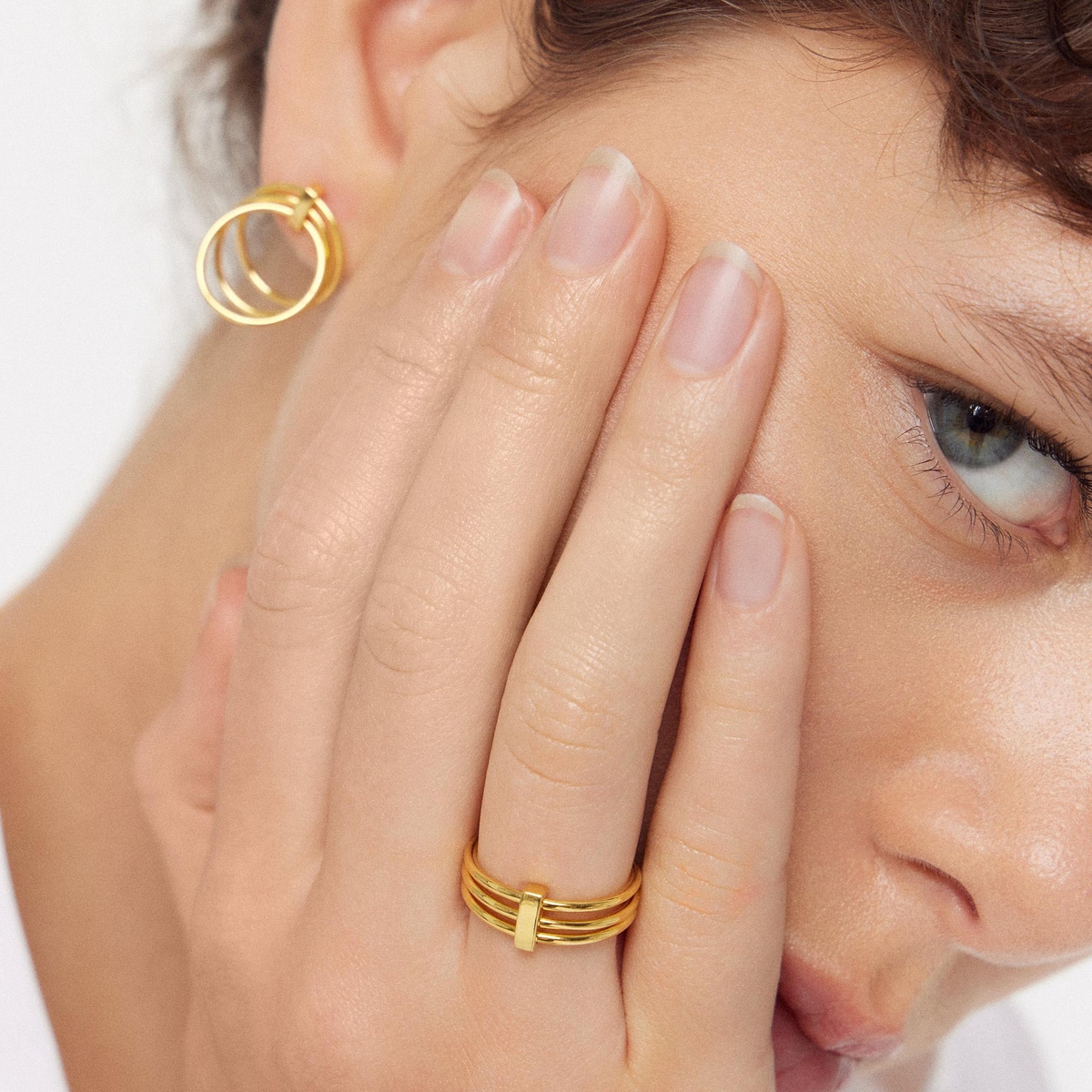 Pierścionek srebrny pozłacany