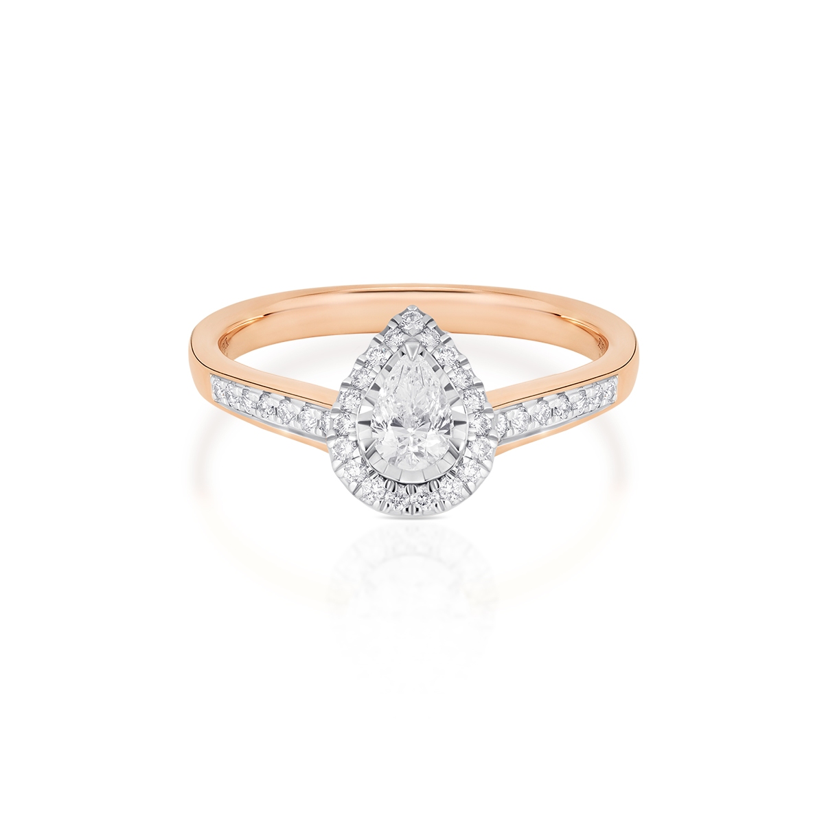 Pierścionek złoty bicolor z brylantem i diamentami