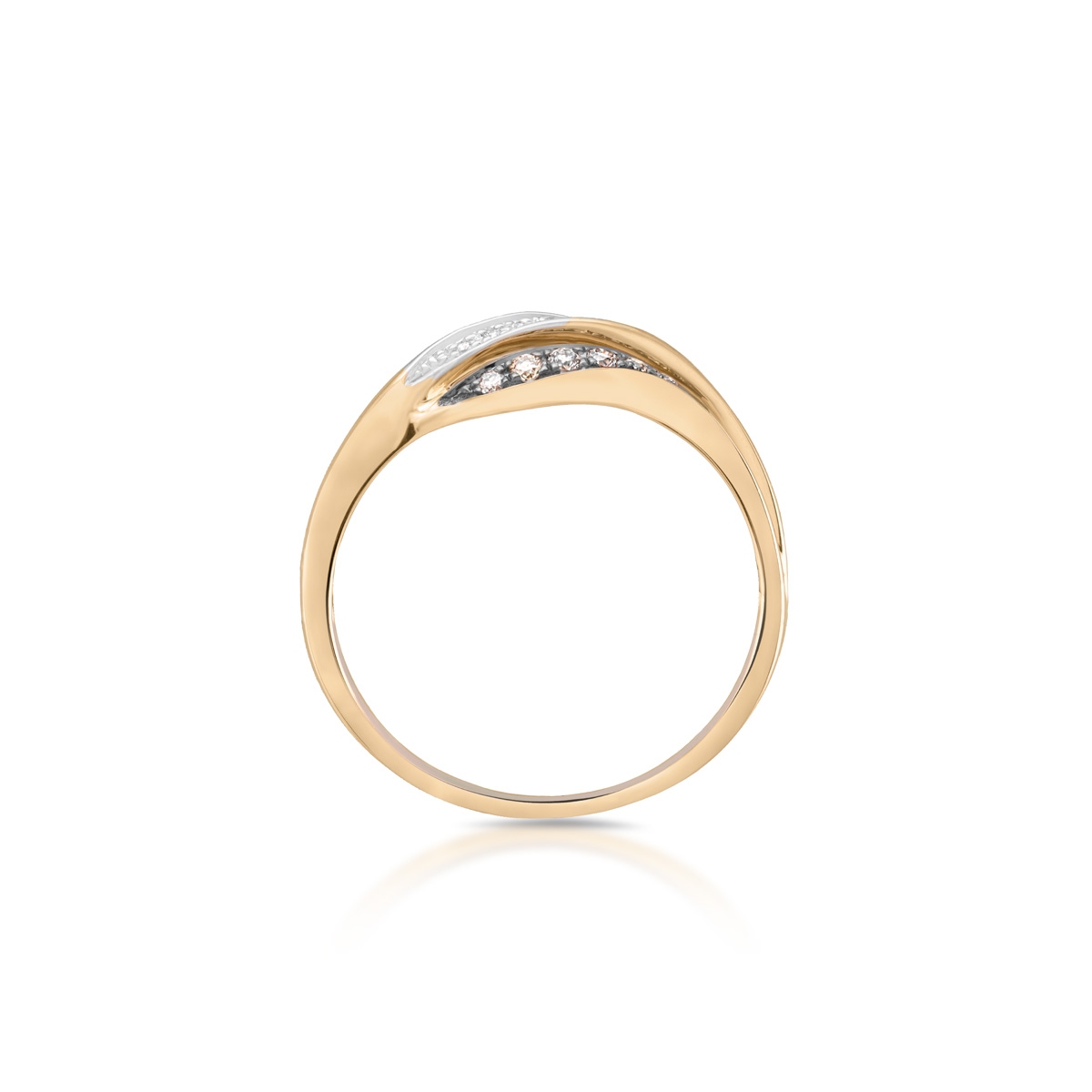 Pierścionek złoty z diamentami i brylantami