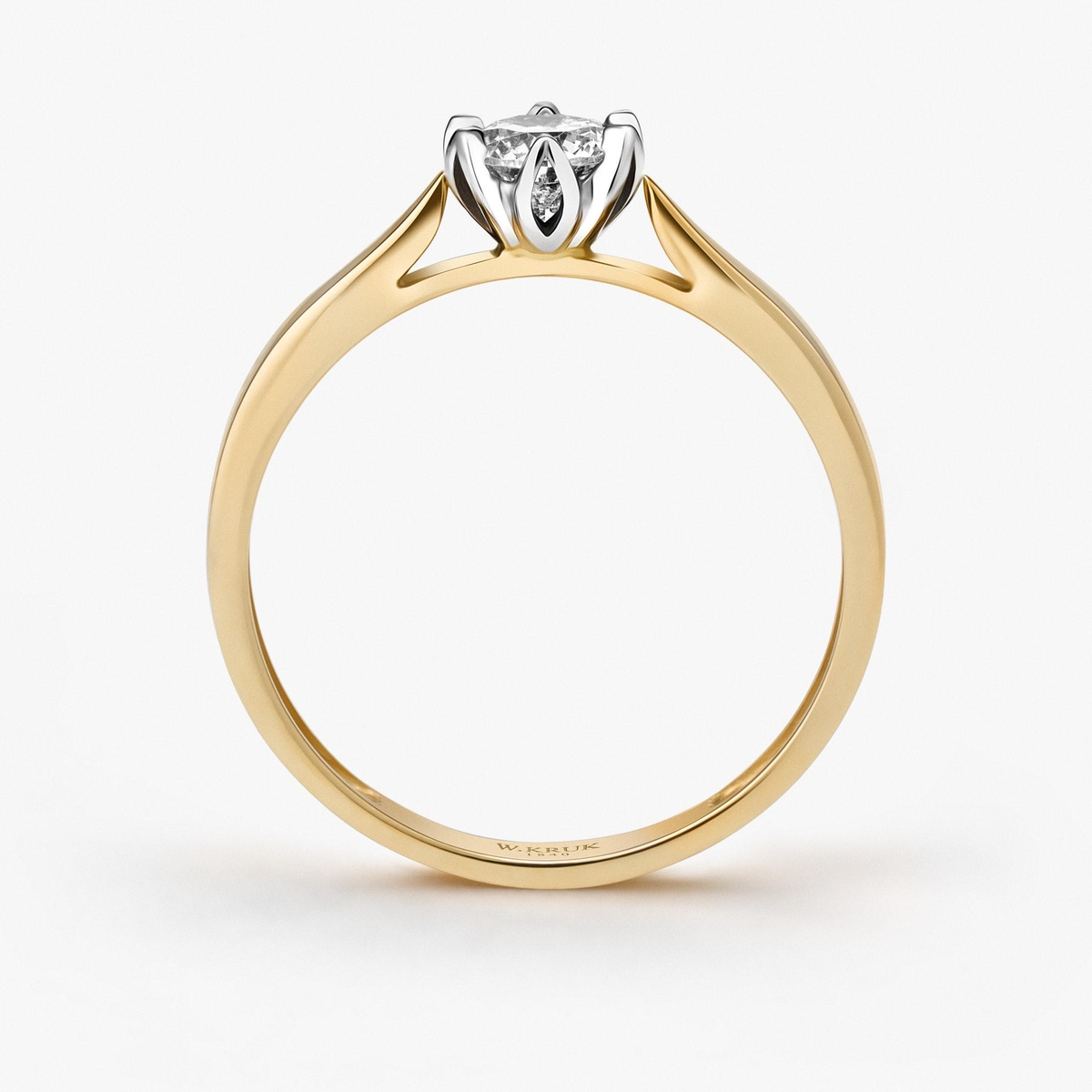 Pierścionek zaręczynowy złoty Romantyczny