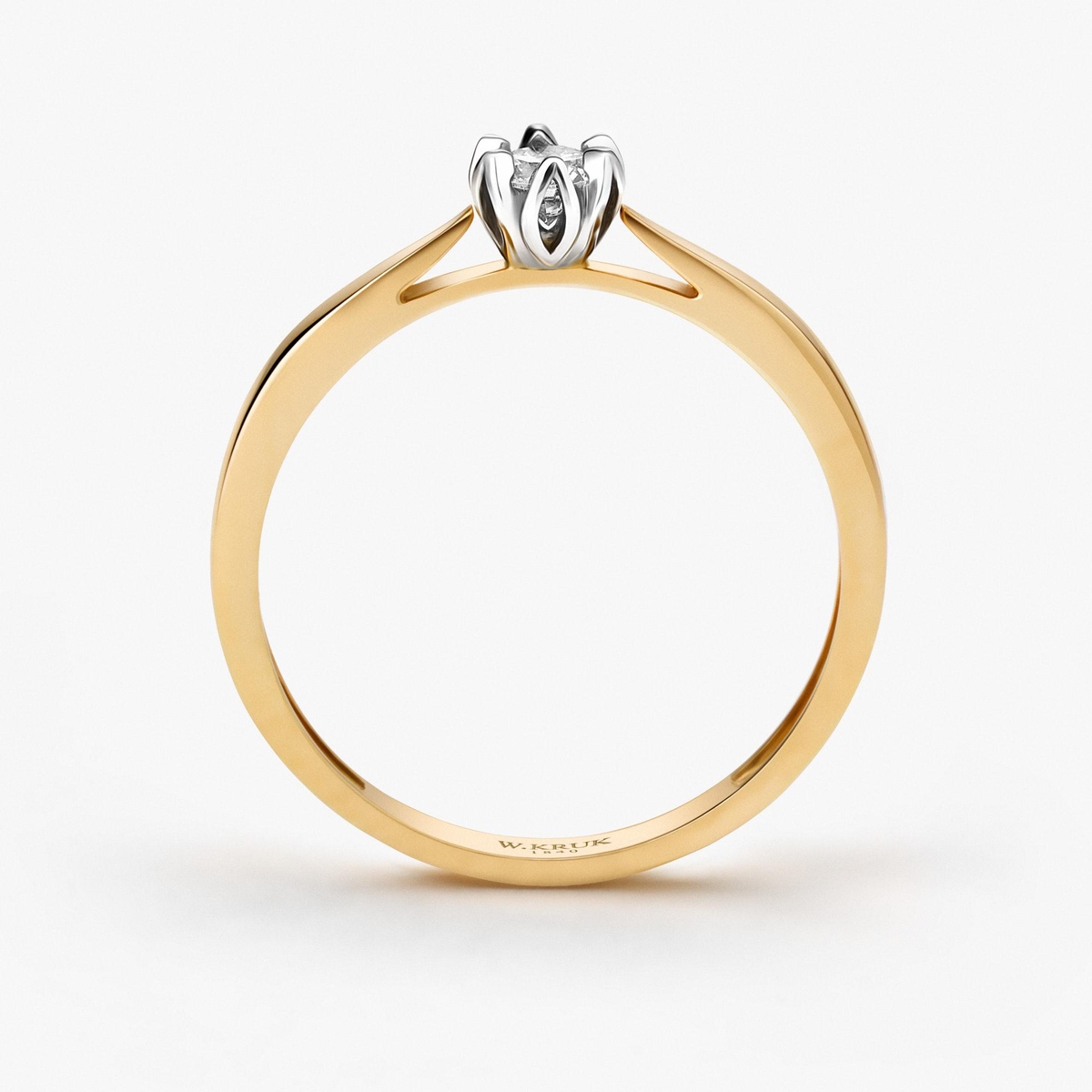 Pierścionek zaręczynowy złoty Romantyczny