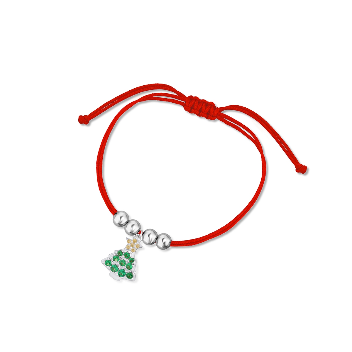 Bransoleta sznurkowa ze świąteczną choinką