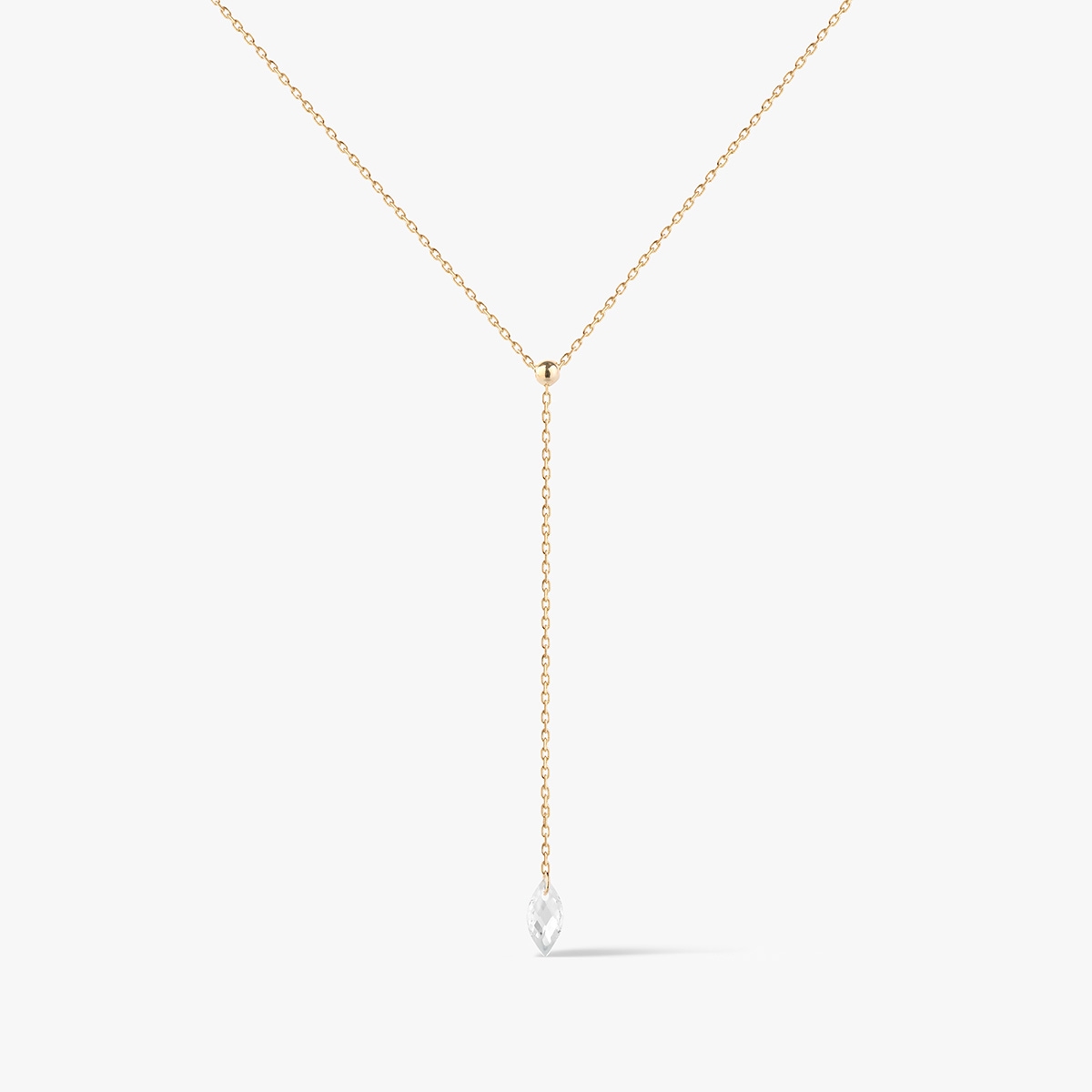 Naszyjnik złoty krawatka z cyrkonią