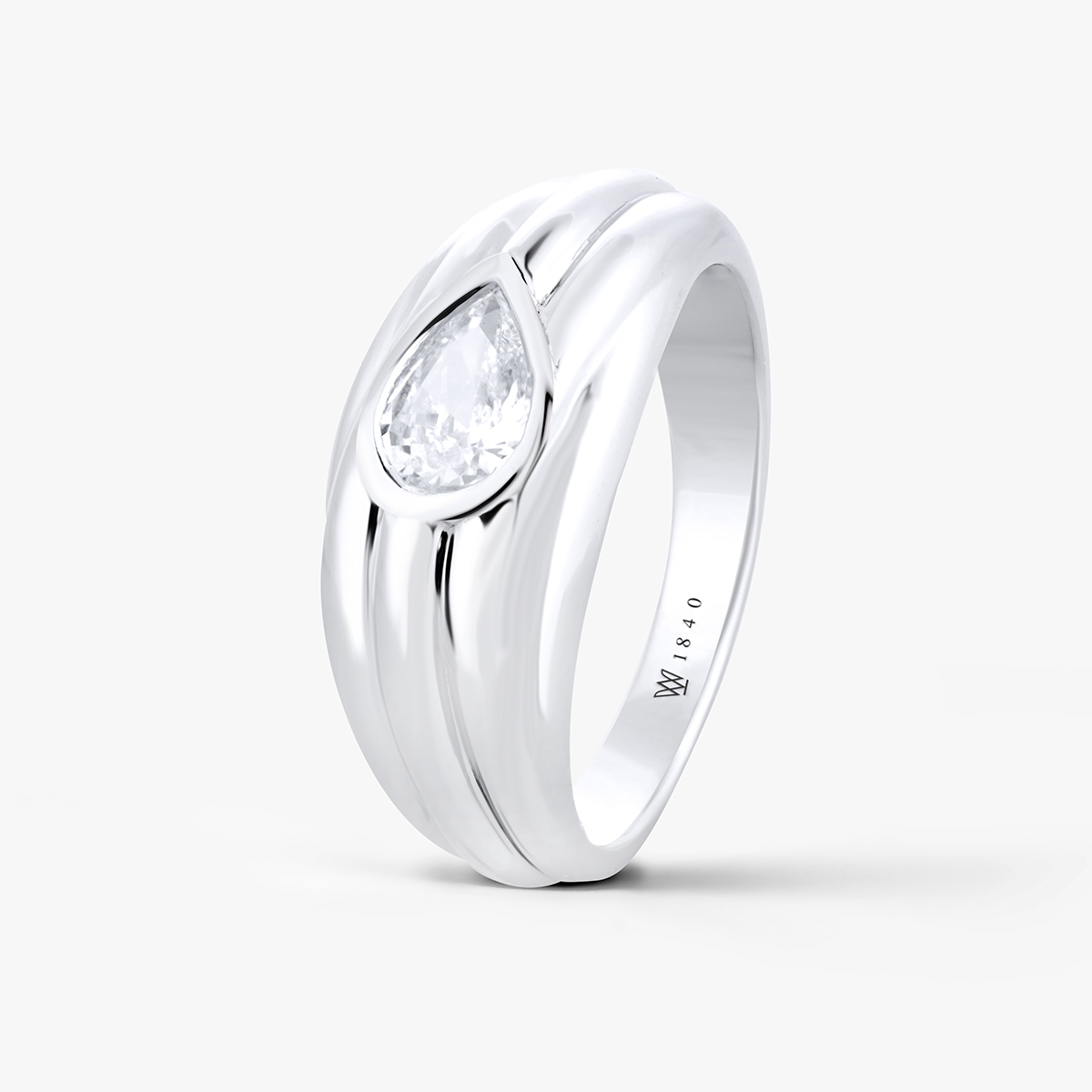 Pierścionek srebrny z cyrkonią