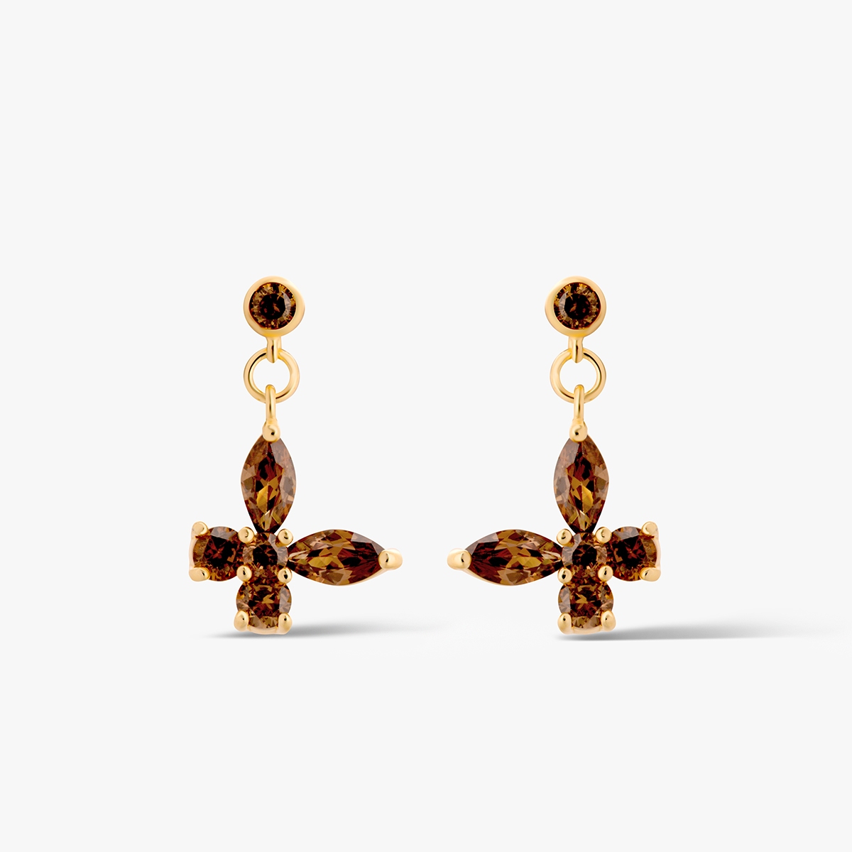 Kolczyki srebrne pozłacane z cyrkoniami