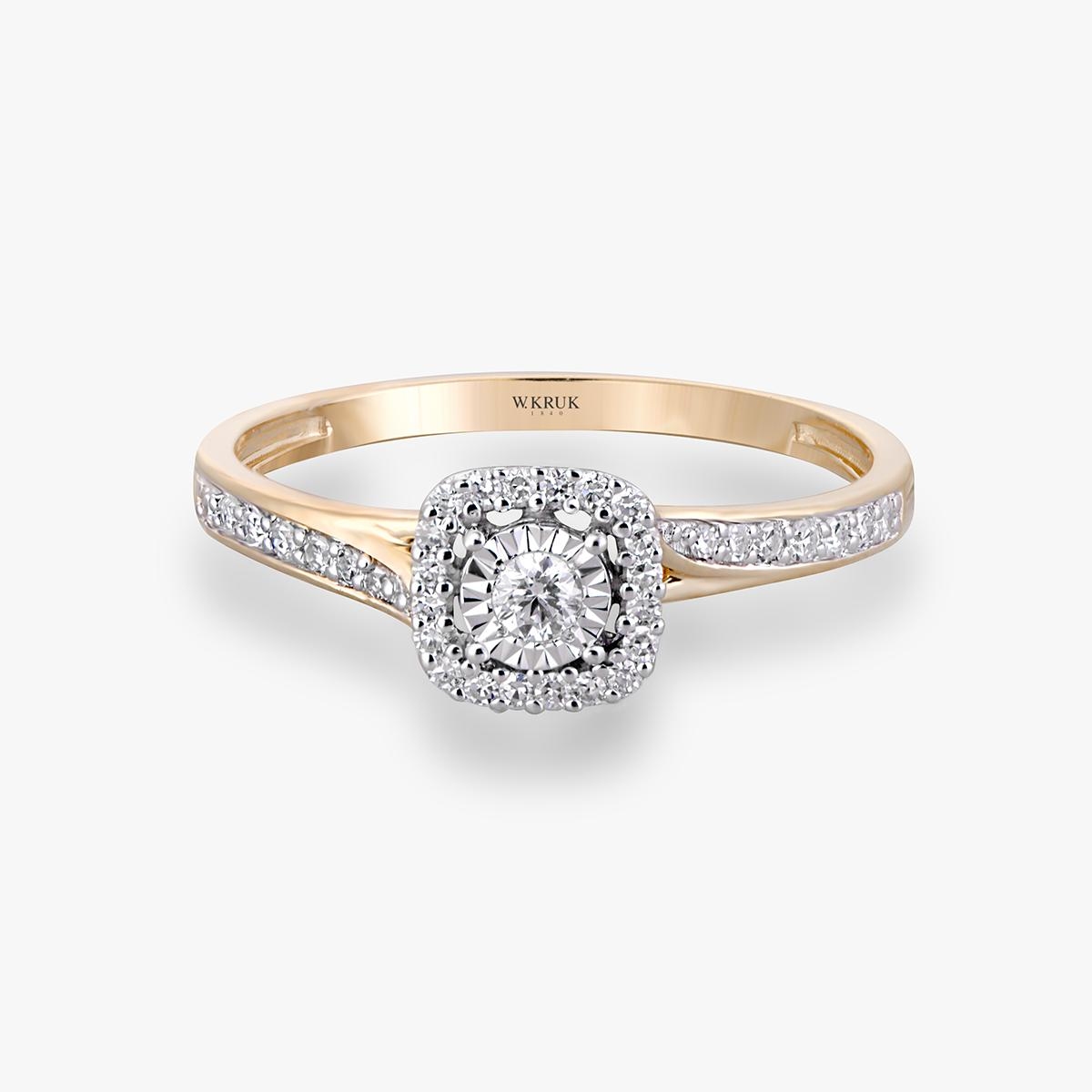 Pierścionek złoty z diamentami