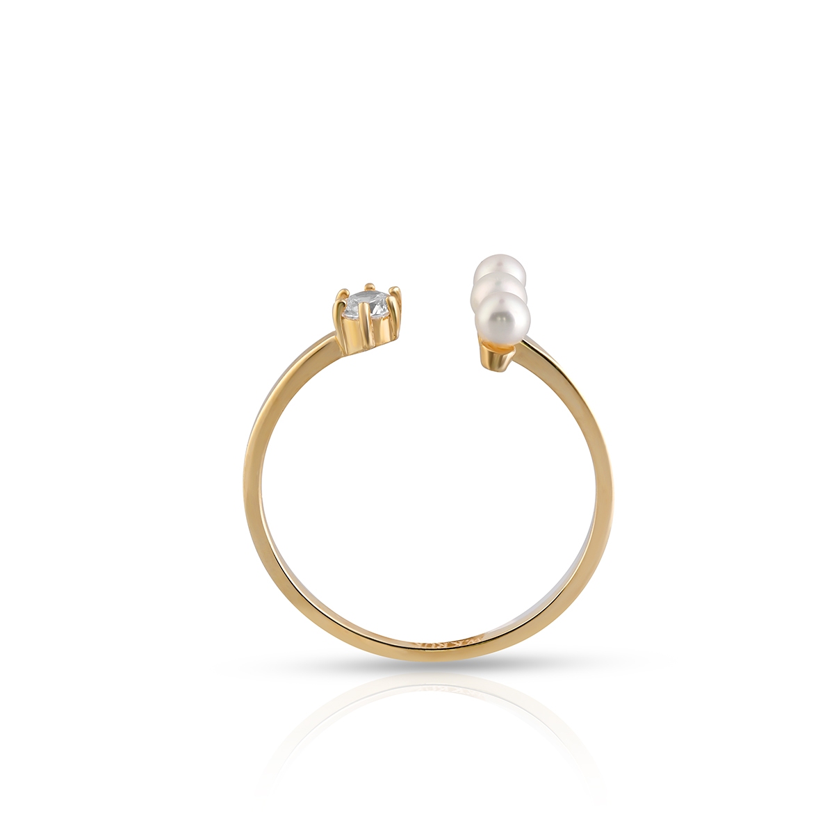 Pierścionek złoty z perłami