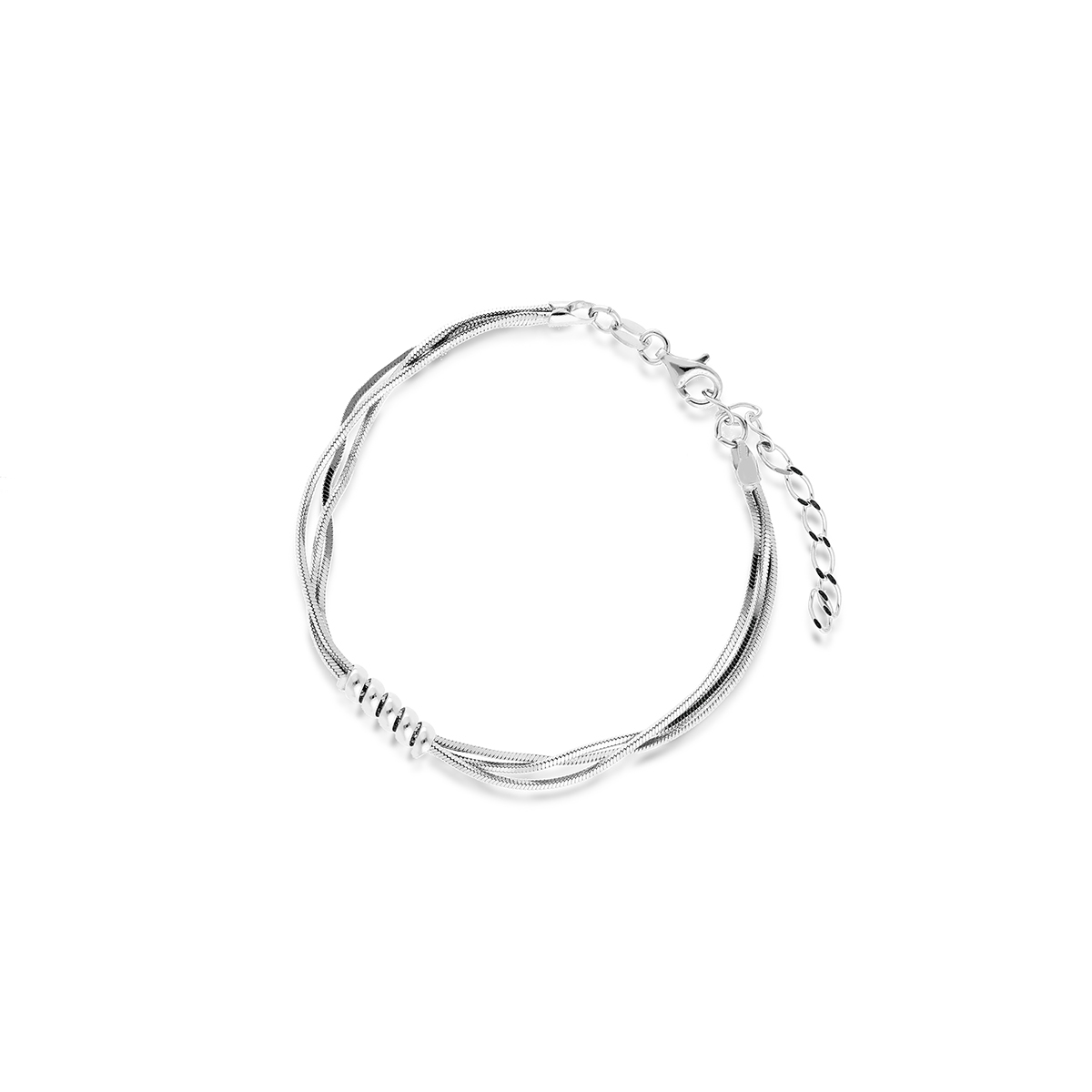 Bransoleta srebrna splot żmijka