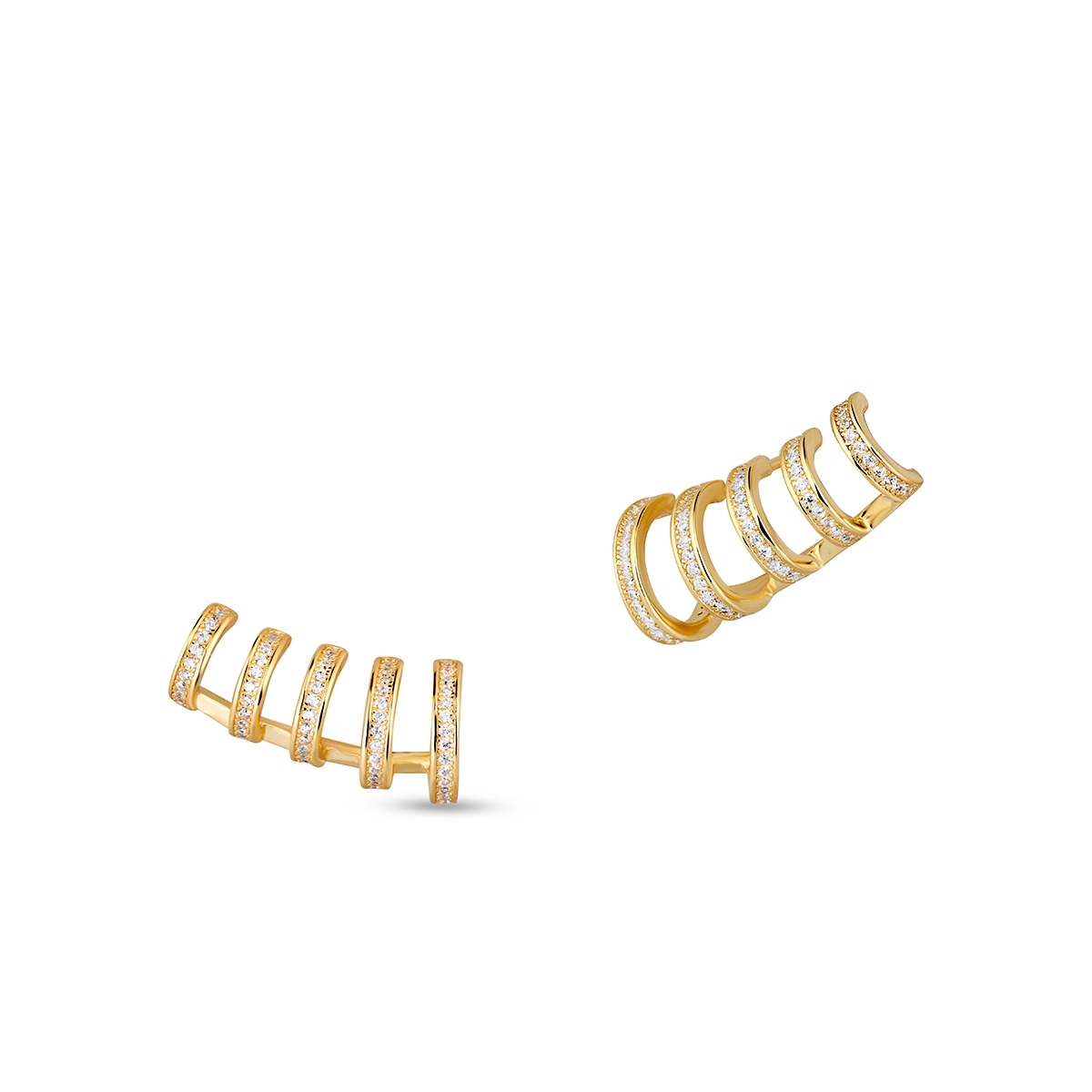 Kolczyki srebrne pozłacane z cyrkoniami