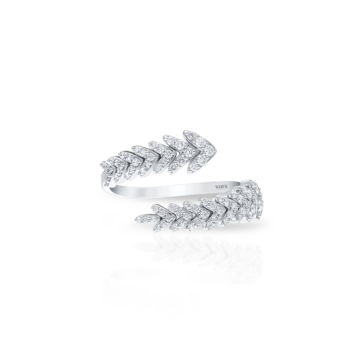 Pierścionek białe złoto z brylantami