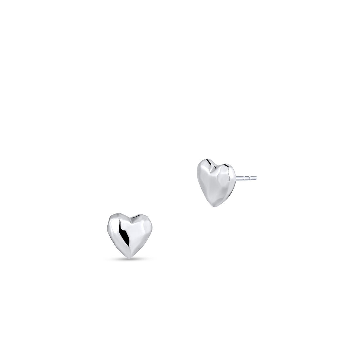Kolczyki srebrne serca o tłoczonej powierzchni