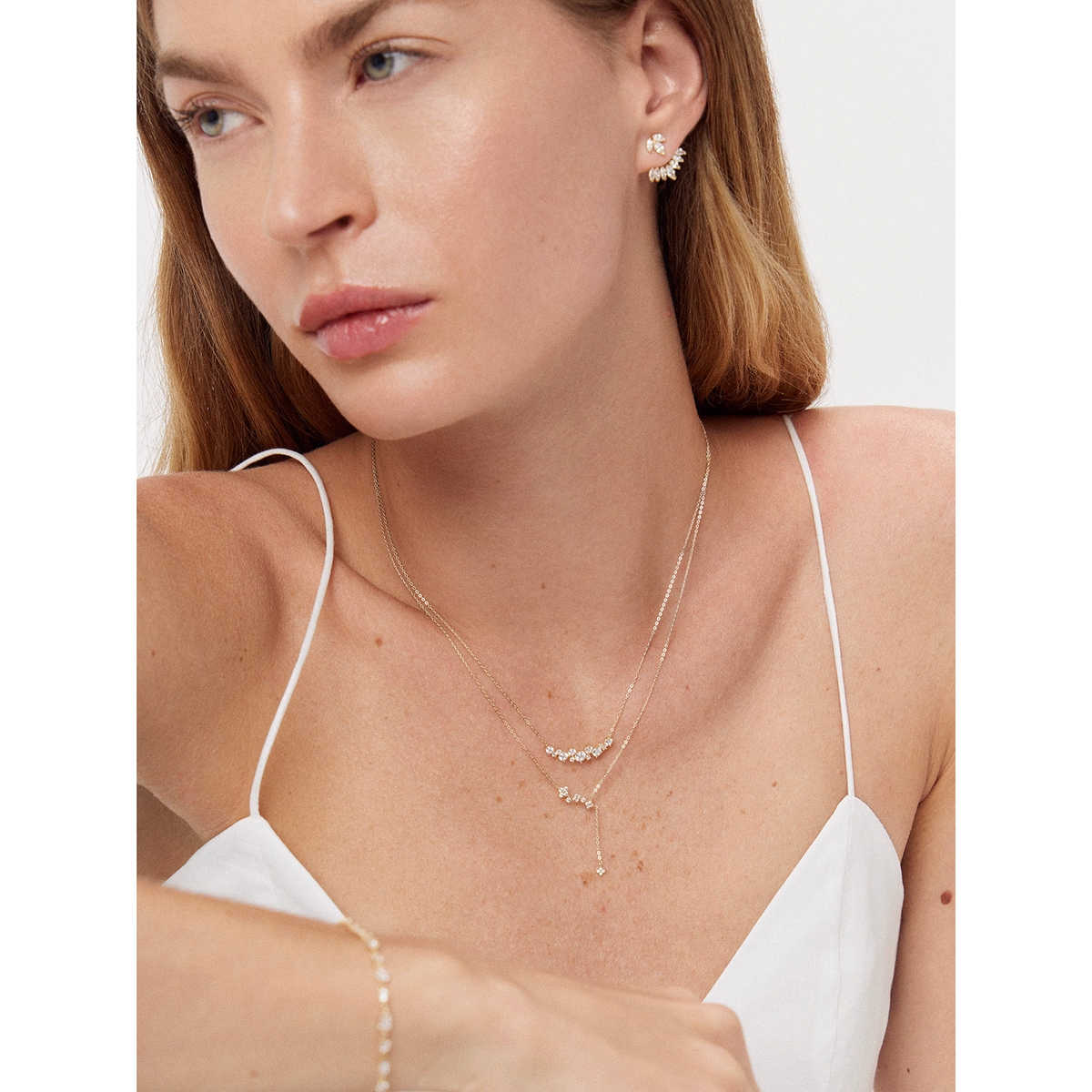 Naszyjnik  złoty z cyrkoniami  Ceremonials