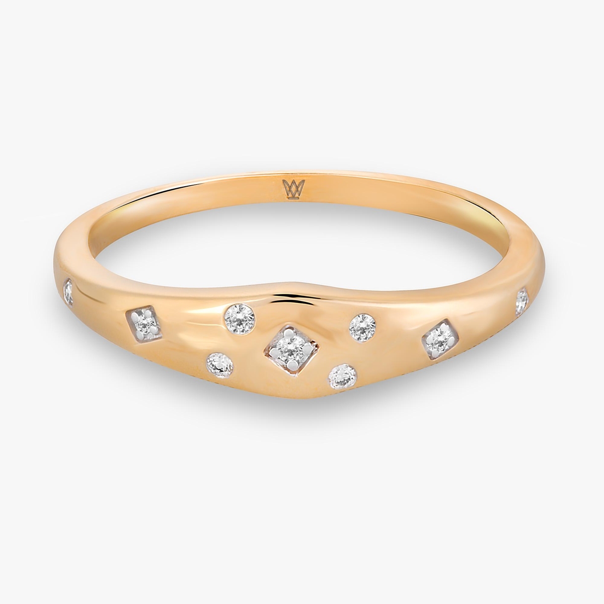 Pierścionek złoty z diamentami