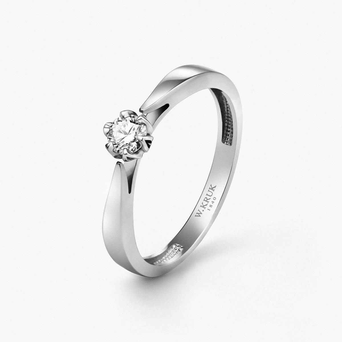 Pierścionek zaręczynowy złoty Romantyczny