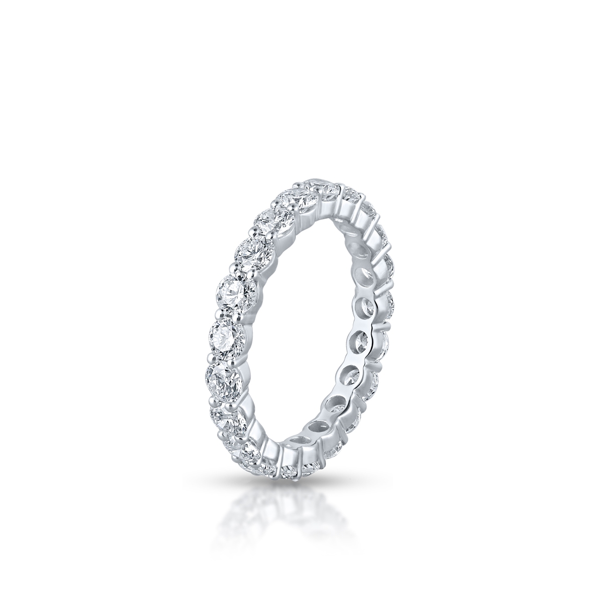 Pierścionek białe złoto z brylantami