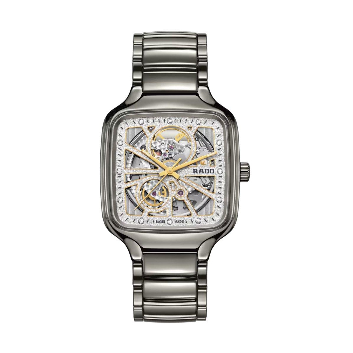ZEGAREK RADO TRUE SQUARE AUTOMATIC OPEN HEART SPARKLING