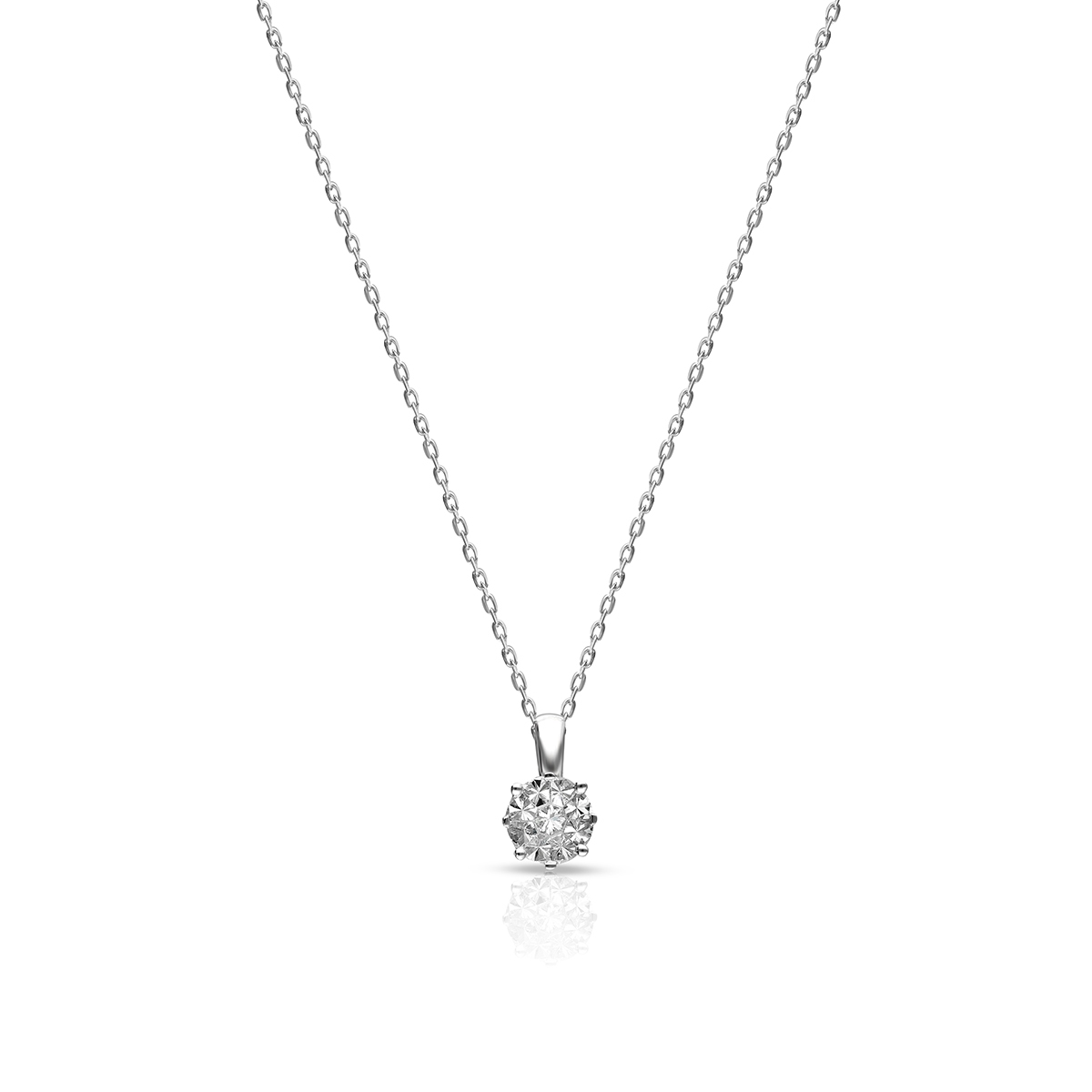 Naszyjnik białe złoto z diamentami