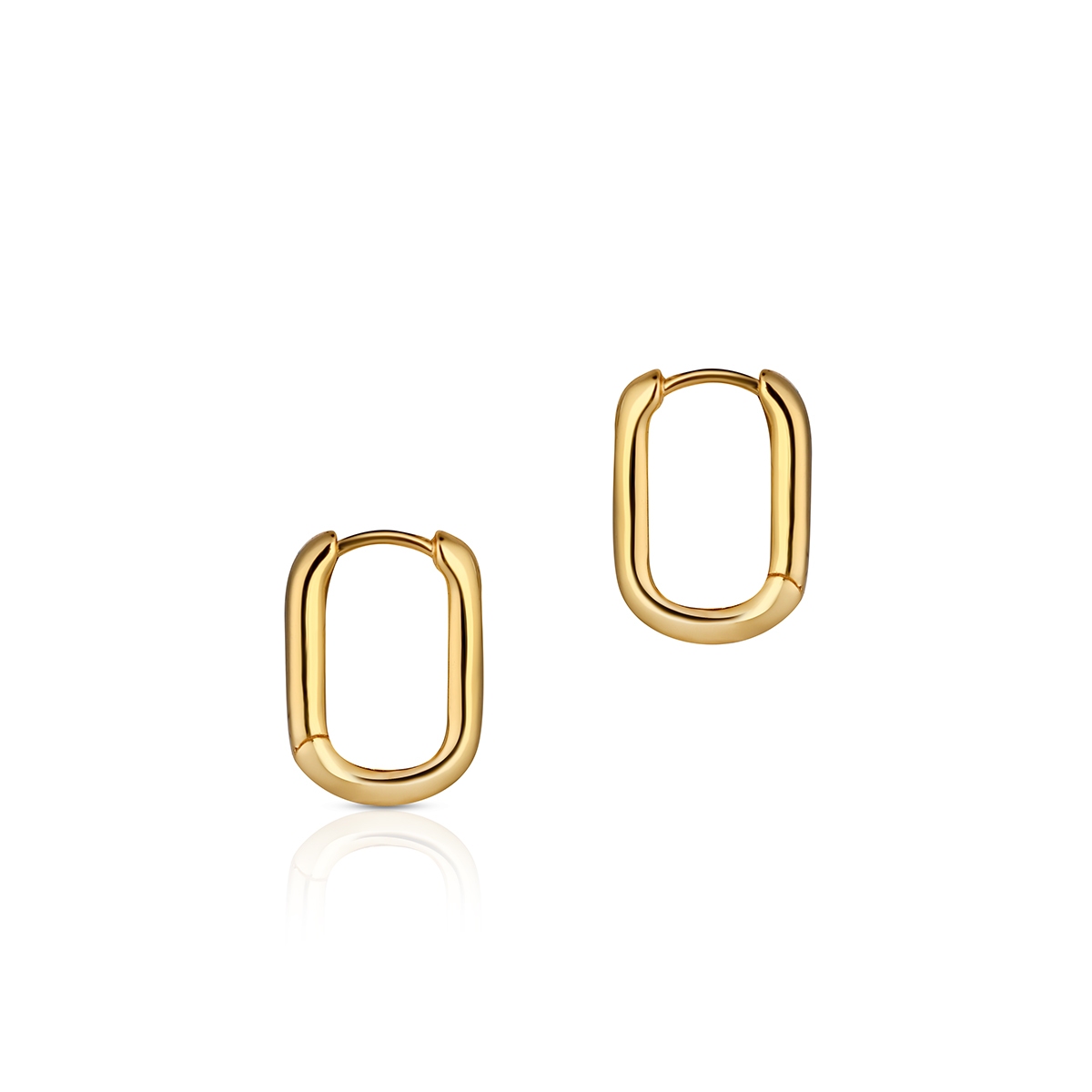 Kolczyki srebrne pozłacane geometryczne