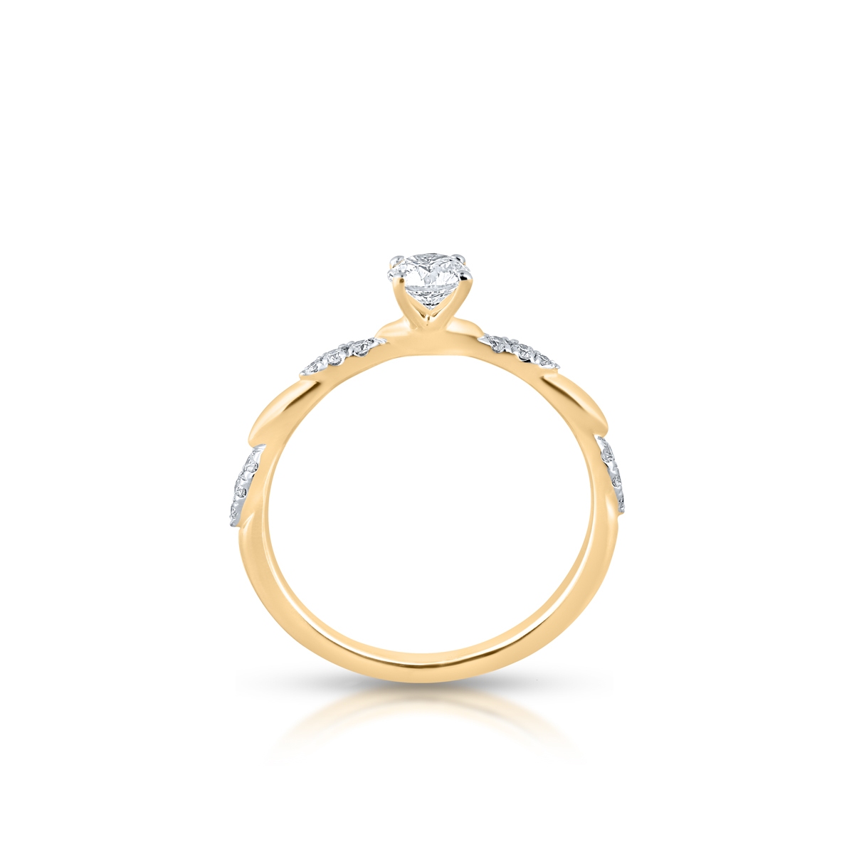 Pierścionek złoty z diamentami