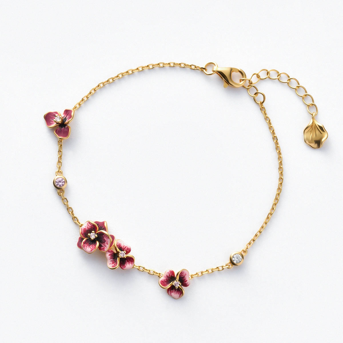 Bransoleta srebrna Kwiaty Nocy Bratki