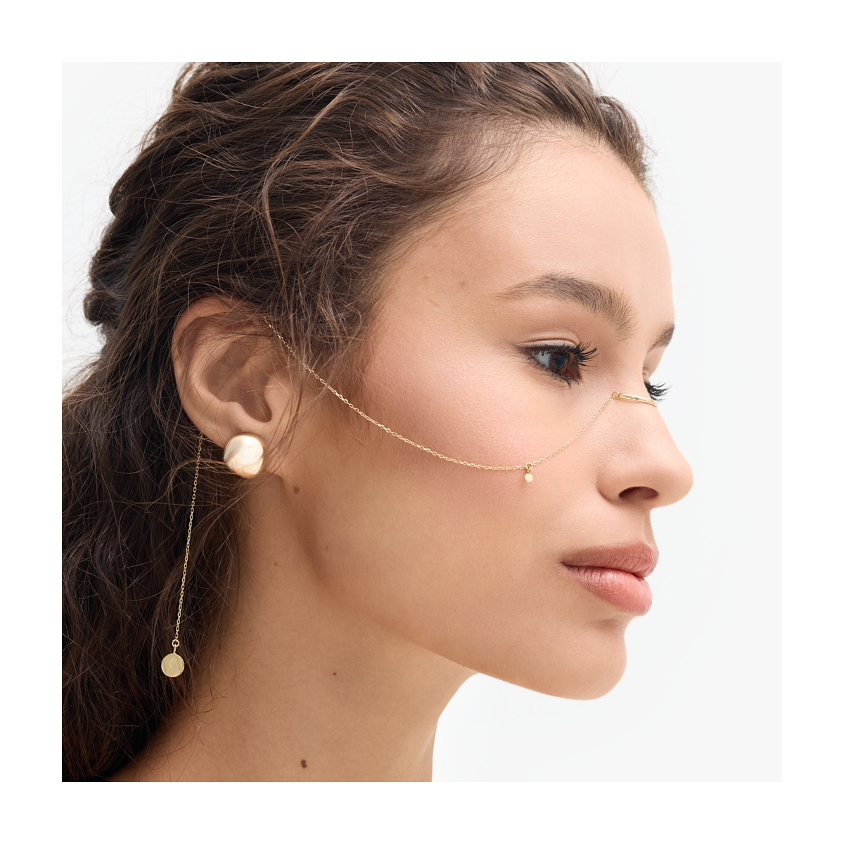 Ozdoba na twarz srebrna Follow