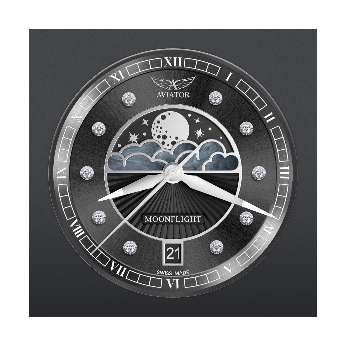 ZEGAREK AVIATOR DOUGLAS MOONFLIGHT DIAMOND EDITION