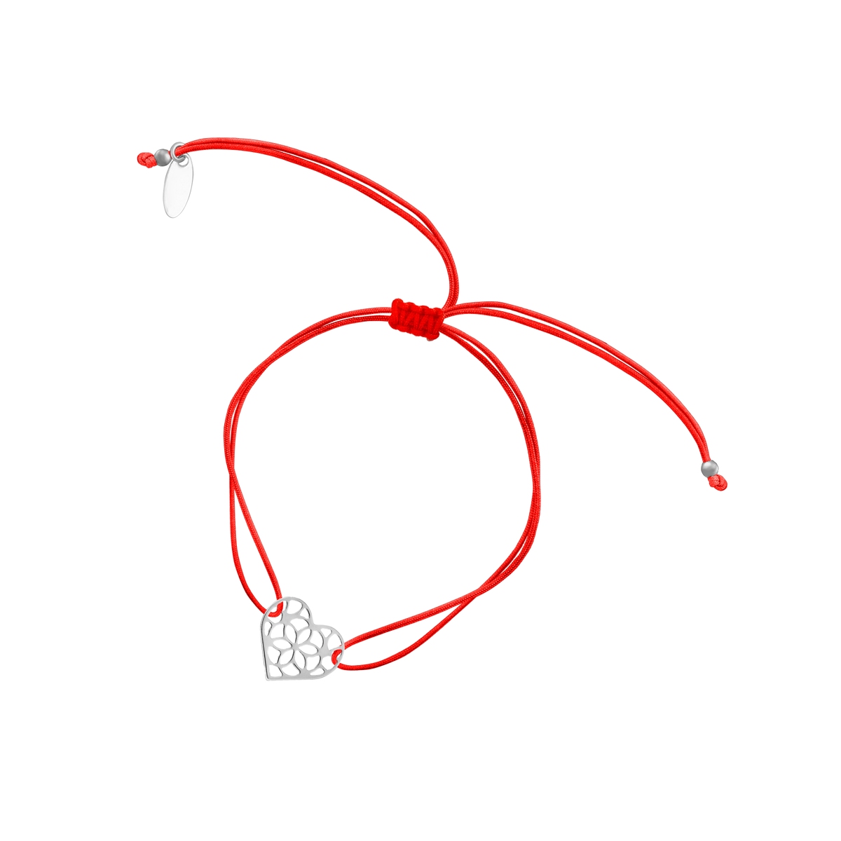 Bransoleta srebrna z ażurowym sercem