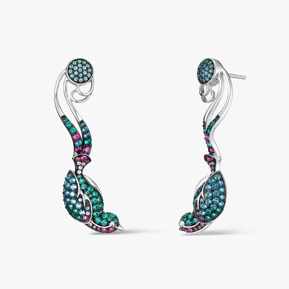 Kolczyki srebrne Preludium Paradise Birds