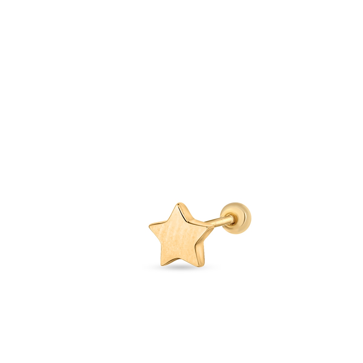Kolczyk srebrny pozłacany gwiazdka
