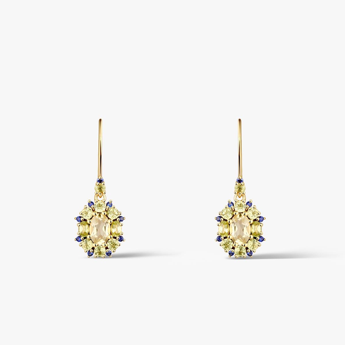 Kolczyki srebrne z oliwinami Szekspirowska