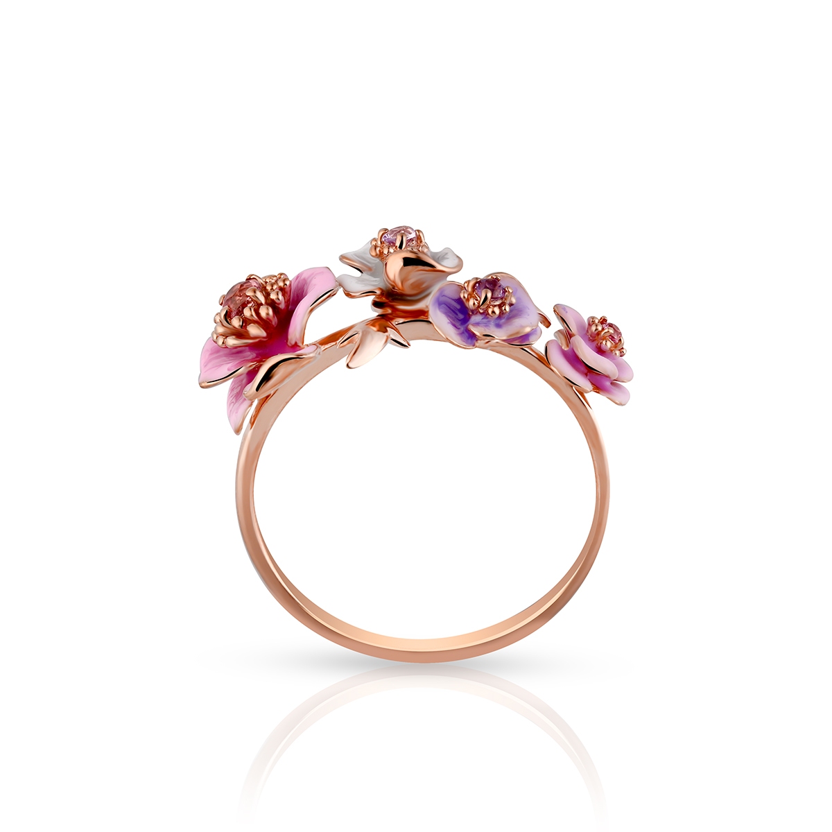 Pierścionek złoty Kwiaty Nocy