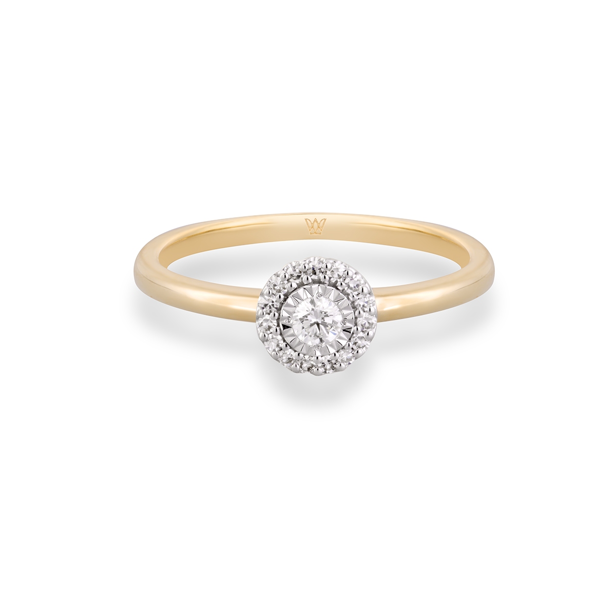 Pierścionek złoty z diamentami