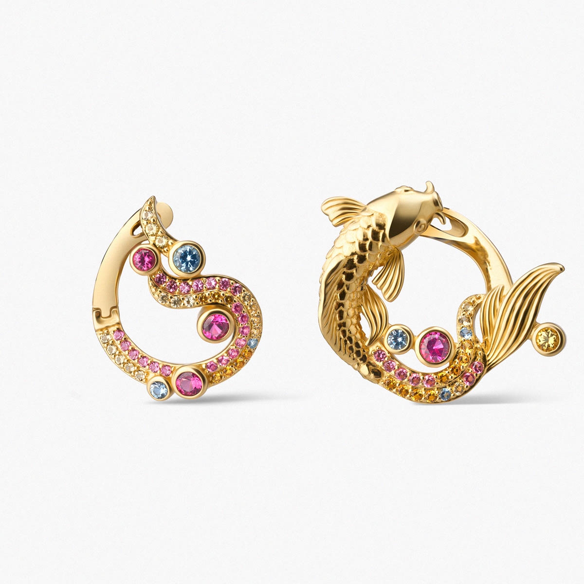 Kolczyki srebrne KOI