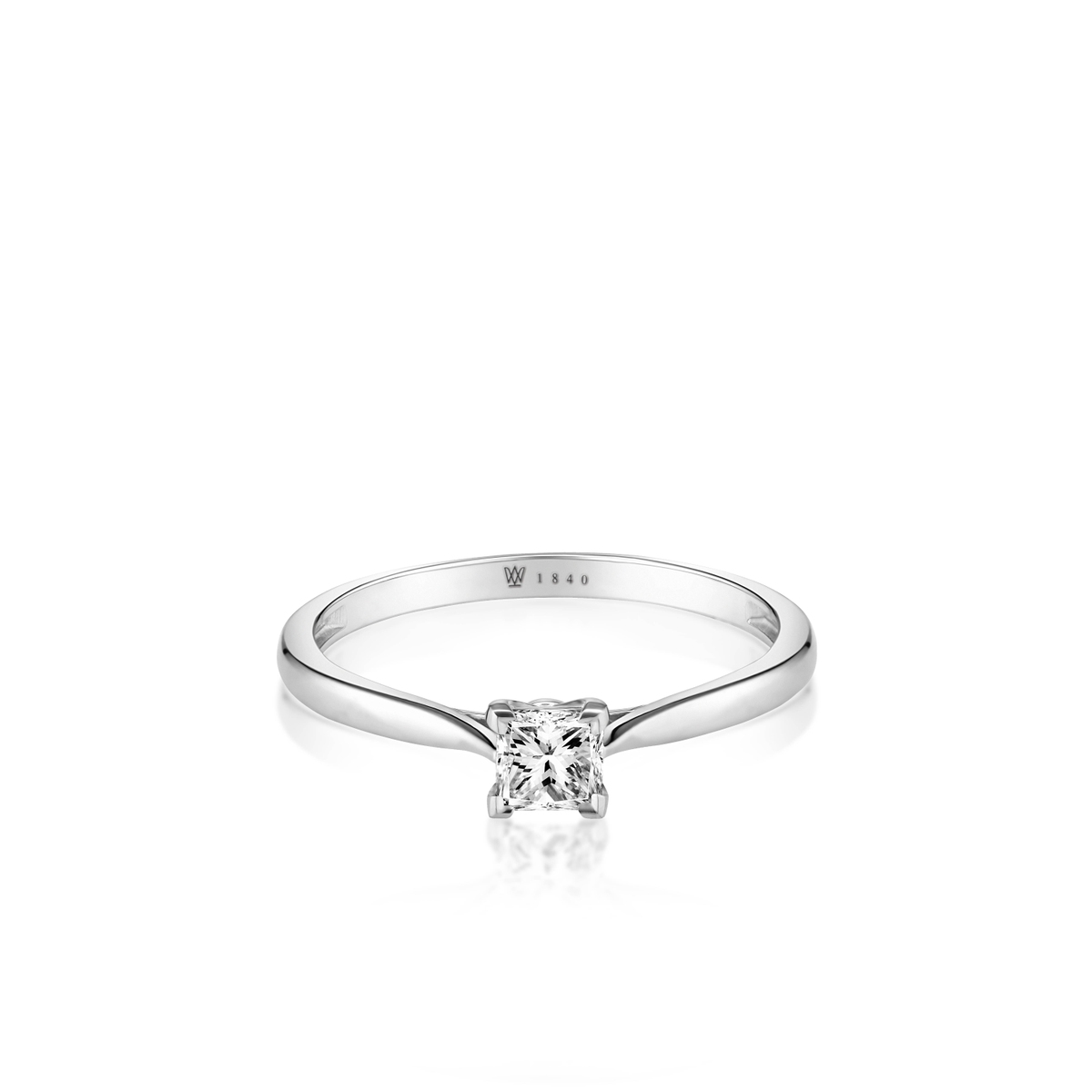 Pierścionek zaręczynowy białe złoto Niezwykły