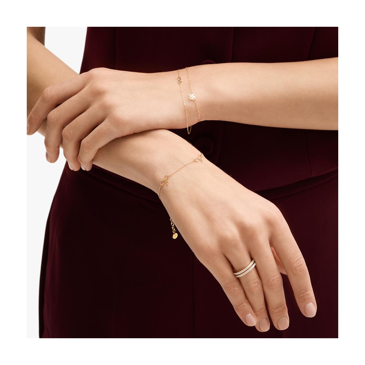 Bransoletka srebrna z kokardkami