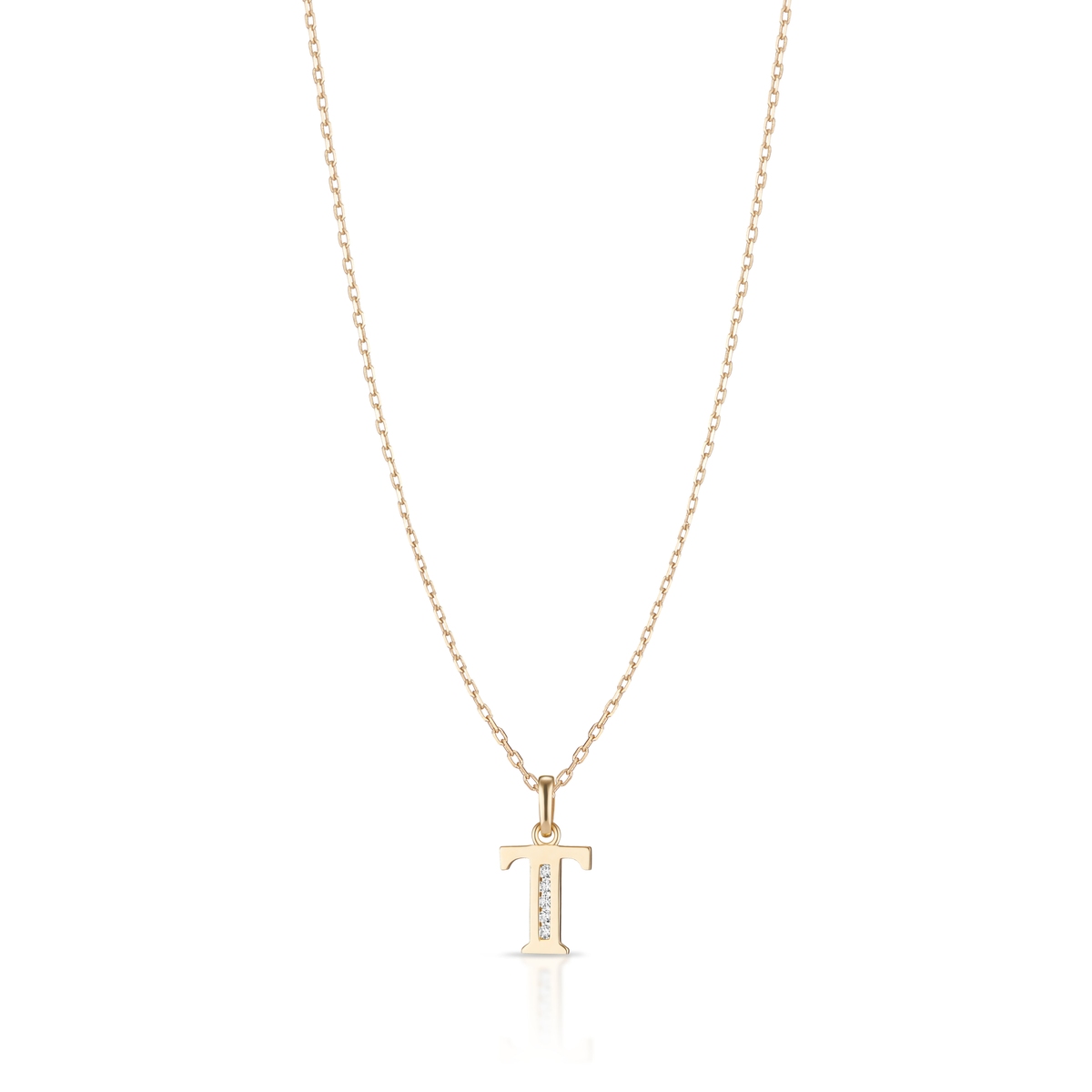 Wisiorek złoty literka T