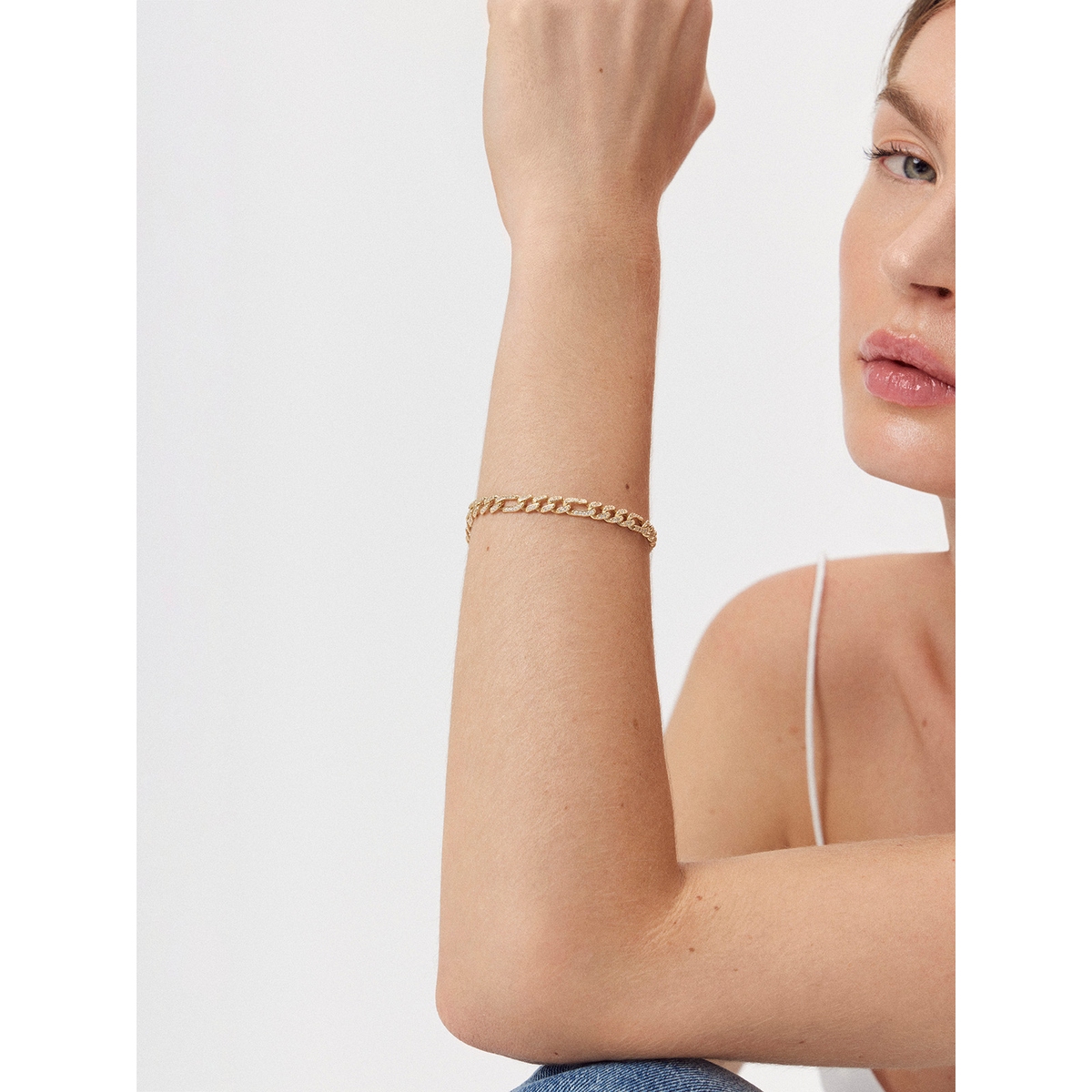 Bransoleta złota z cyrkoniami