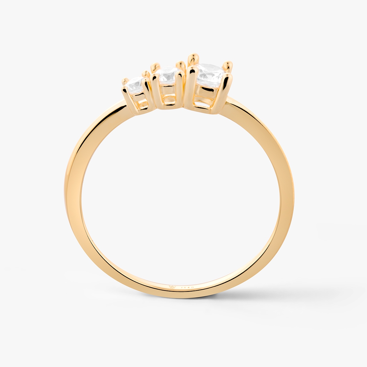 Pierścionek srebrny pozłacany z cyrkoniami