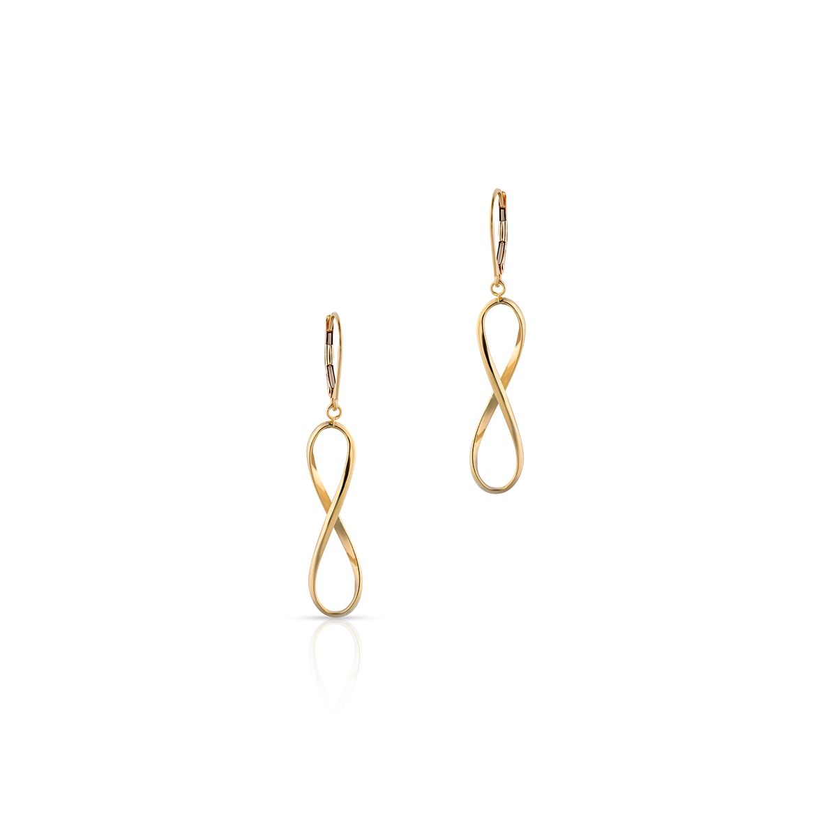 Kolczyki złote znak nieskończoności