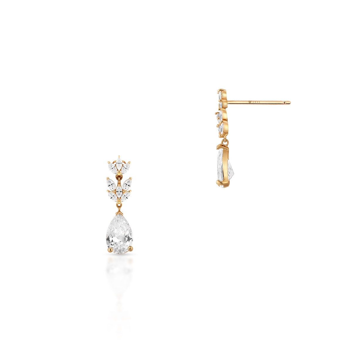 Kolczyki złote z cyrkoniami Ceremonials