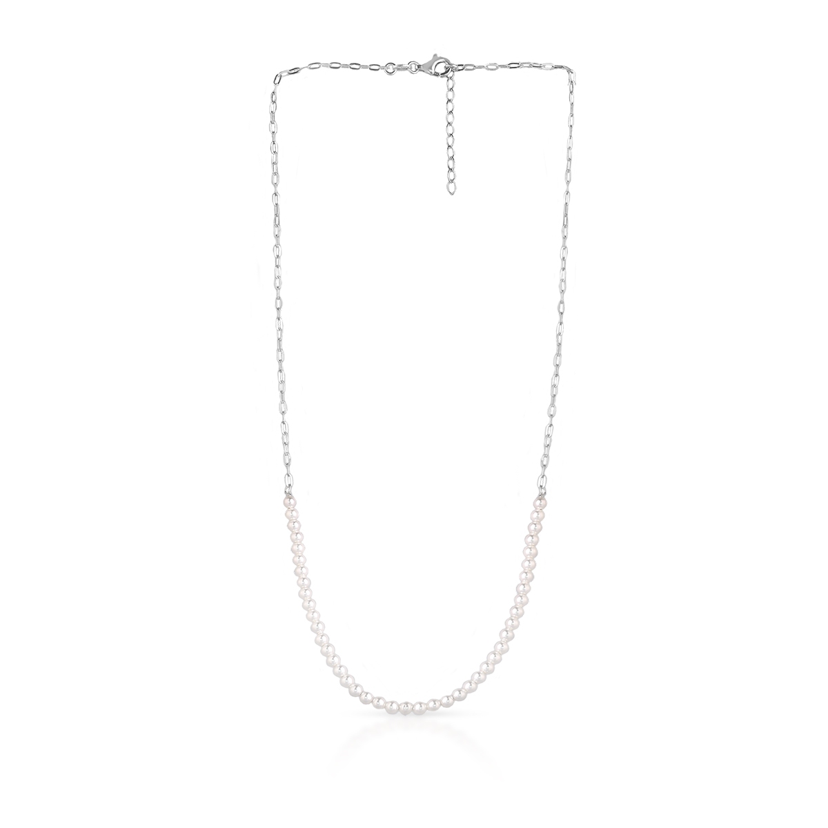 Naszyjnik srebrny z perłami Swarovski