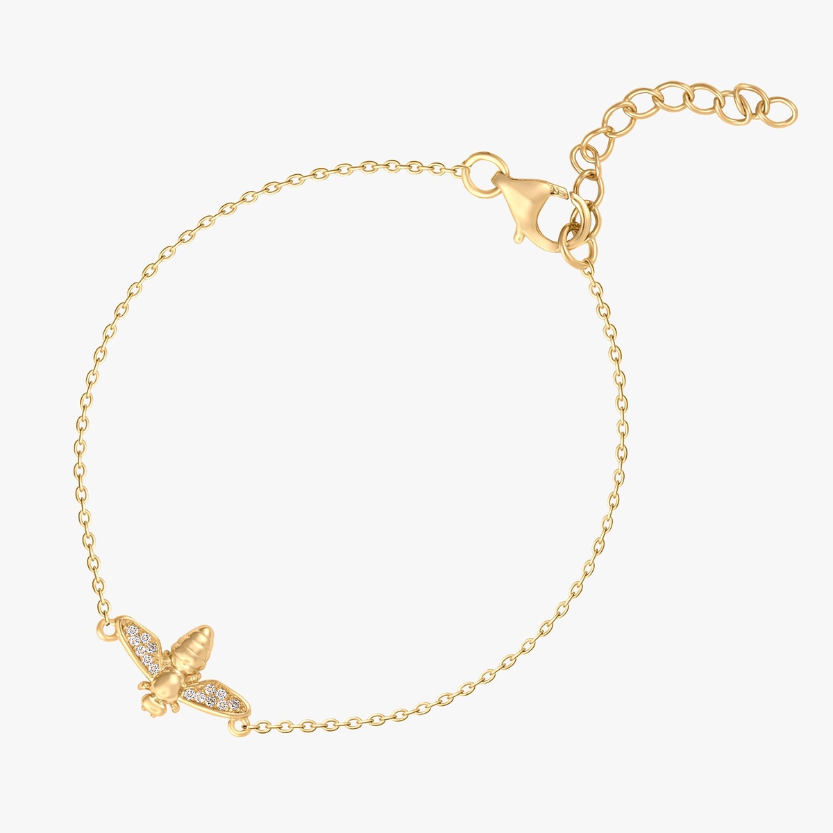 Bransoletka srebrna pozłacana pszczoła