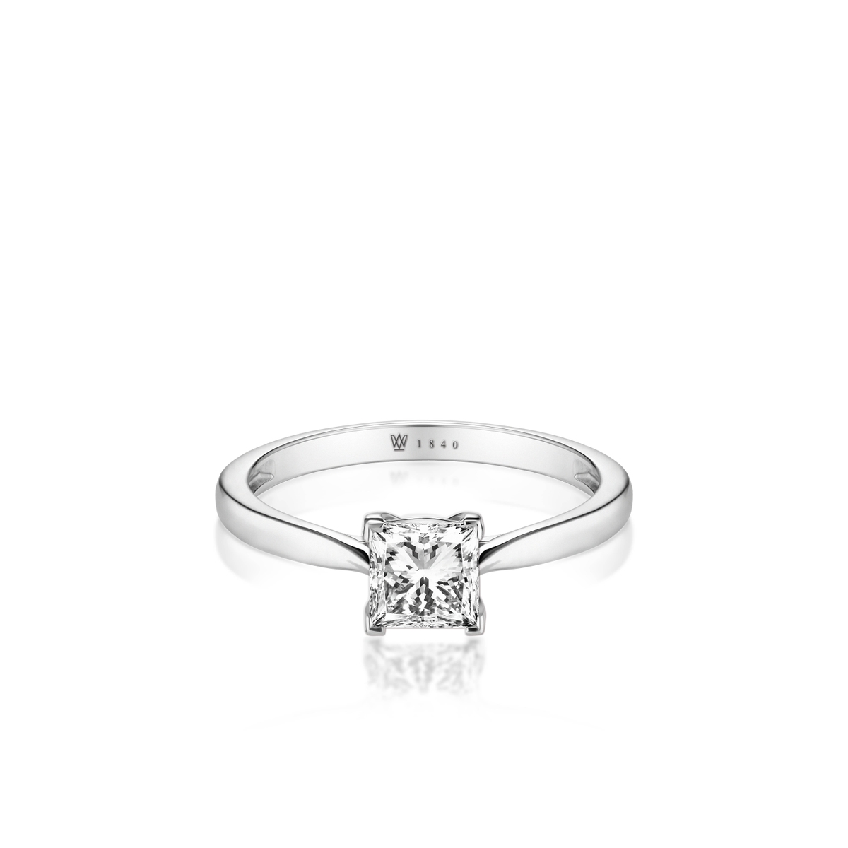 Pierścionek zaręczynowy białe złoto Niezwykły