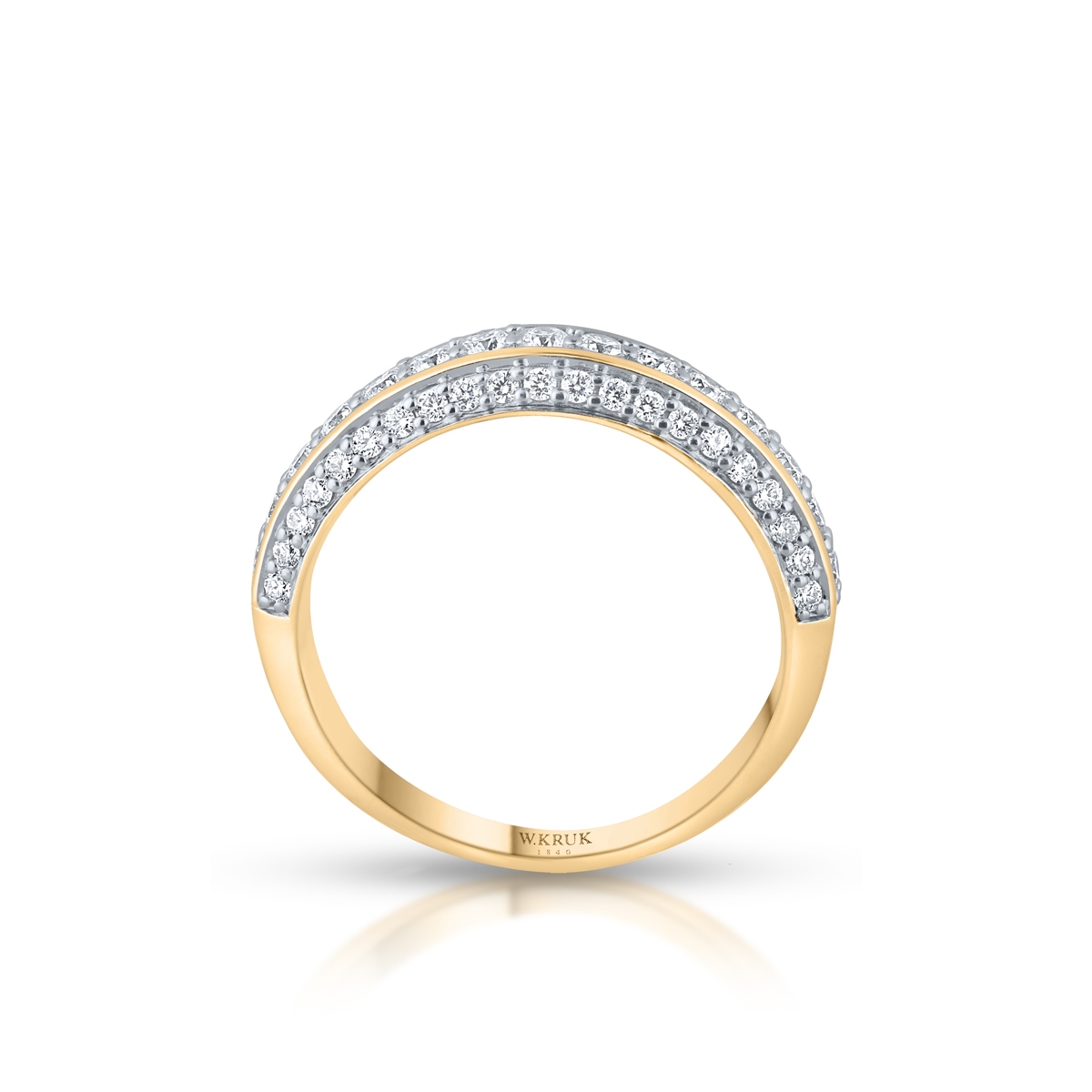 Pierścionek złoty z brylantami