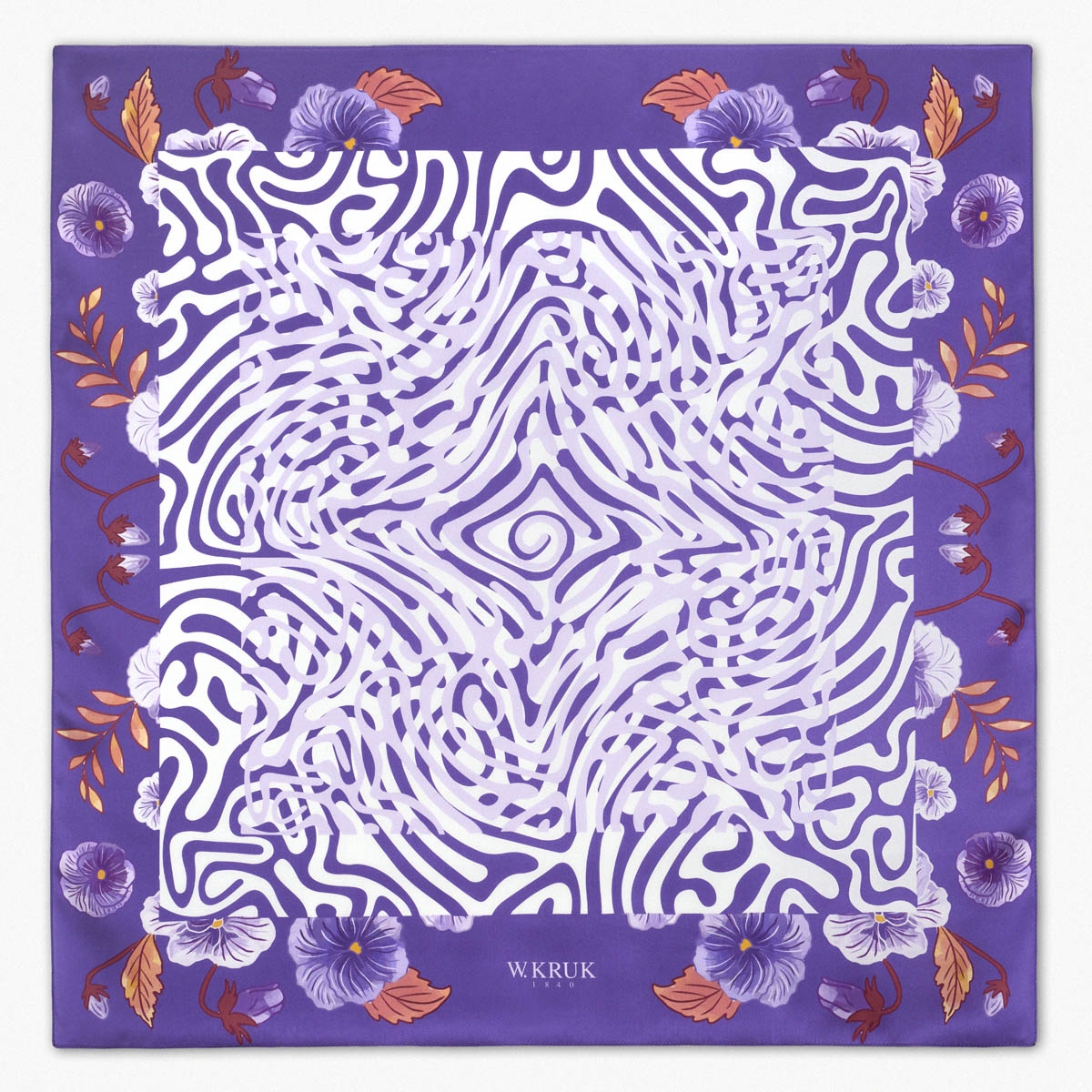 Chusta jedwabna Kwiaty Nocy Bratki